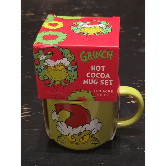 Grinch Hot Cocoa Mug Set By Ten Acre Gifts Includes Festive Mug & Cocoa Mix - Picture 3 of 4